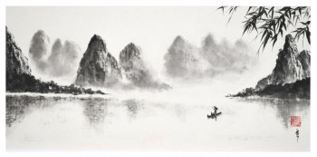 Œuvre contemporaine nommée « Paysage de Chine », Réalisée par ENCRE-ZEN