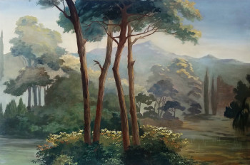 Œuvre contemporaine nommée « les pins de Chantaco- vendu », Réalisée par SOPHIE DE SAGAZAN