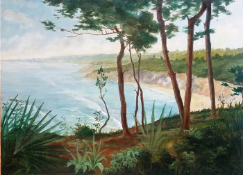 Œuvre contemporaine nommée « les pins de la corniche », Réalisée par SOPHIE DE SAGAZAN