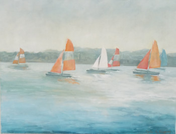 Œuvre contemporaine nommée « Les bateaux de Socoa », Réalisée par SOPHIE DE SAGAZAN