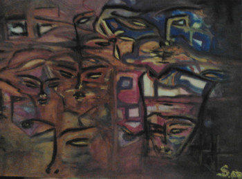 Œuvre contemporaine nommée « " Identité " », Réalisée par MALIWAN DELPHINE SENN