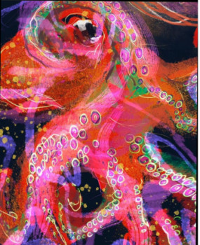 Œuvre contemporaine nommée « Rose poulpe », Réalisée par ANNE VAUGIER DUMOUCHEL