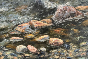 Œuvre contemporaine nommée « Etude: Pierres dans un ruisseau », Réalisée par NADYA RIGAILL