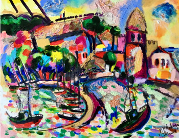 Œuvre contemporaine nommée « Collioure », Réalisée par M.E. ANDERSON