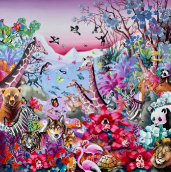 Œuvre contemporaine nommée « Paradis flamboyant », Réalisée par CHARLOTTE LACHAPELLE