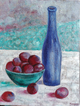 Œuvre contemporaine nommée « Still life with plums », Réalisée par KOZAR