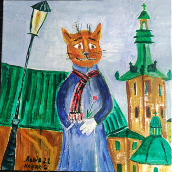 Œuvre contemporaine nommée « Chat Ukrainien Lviv », Réalisée par KOZAR