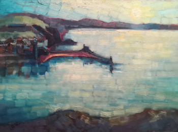 Œuvre contemporaine nommée « Clair de lune à Collioure », Réalisée par PHILIPPE JAMIN