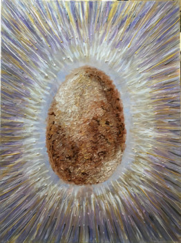 Œuvre contemporaine nommée « The Egg », Réalisée par YVONNE BENASSER - YHB ART PARIS