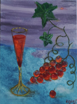 Œuvre contemporaine nommée « Nature morte aux raisins rouges », Réalisée par KOZAR