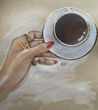 Œuvre contemporaine nommée « Tasse de café », Réalisée par O.H