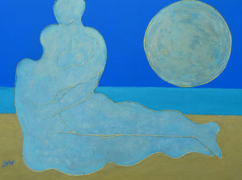 Œuvre contemporaine nommée « Eros sous la lune », Réalisée par PHILIPPE JAMIN