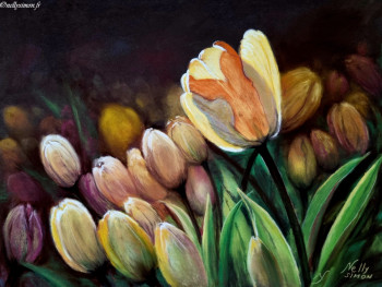Œuvre contemporaine nommée « Tulipes », Réalisée par NELLY SIMON