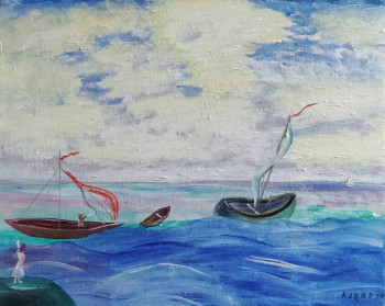 Œuvre contemporaine nommée « Jetée au bord de la mer », Réalisée par KOZAR