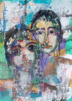 Œuvre contemporaine nommée « Portrait couple », Réalisée par MARYSE DAVETTE