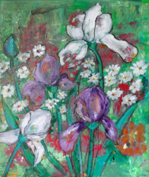Œuvre contemporaine nommée « Nature morte aux fleurs », Réalisée par MARYSE DAVETTE