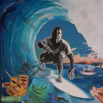 Œuvre contemporaine nommée « Surf in BIARRITZ », Réalisée par TOF