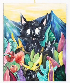 Œuvre contemporaine nommée « Sa majesté le chat », Réalisée par TSUKI