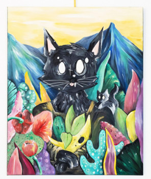 Œuvre contemporaine nommée « Sa majesté le chat », Réalisée par TSUKI