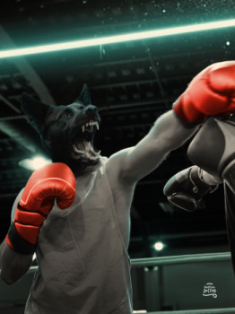 Œuvre contemporaine nommée « RagingBull Dog », Réalisée par BASTIEN BOSTON