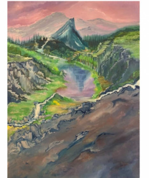 Œuvre contemporaine nommée « Le crépuscule », Réalisée par COFFEE PAINTING