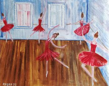 Œuvre contemporaine nommée « Ballerines en classe », Réalisée par KOZAR