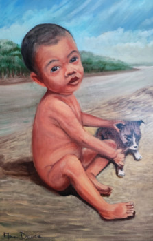 Œuvre contemporaine nommée « " Enfant d'Amazonie.." », Réalisée par MARC DANCRE