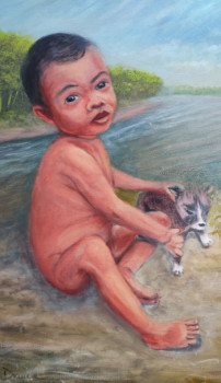 Œuvre contemporaine nommée « " Enfant d'Amazonie.." », Réalisée par MARC DANCRE