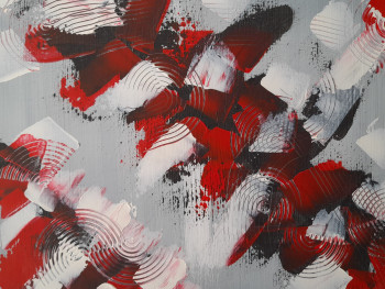 Œuvre contemporaine nommée « panache rouge et noir », Réalisée par LOUIS-CHARLES LEROUX