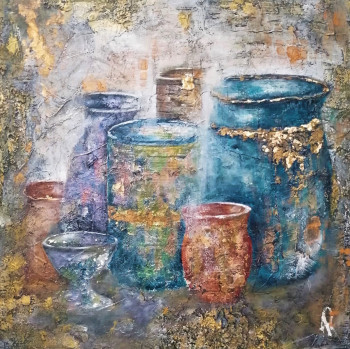 Œuvre contemporaine nommée « Les pots », Réalisée par ANNE ROBIN