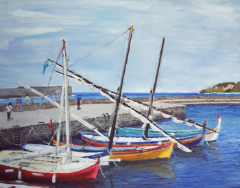 Œuvre contemporaine nommée « Port de Collioure 4 », Réalisée par NADINE MASSET