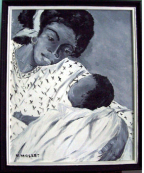 Œuvre contemporaine nommée « Maternité Zair », Réalisée par NADINE MASSET
