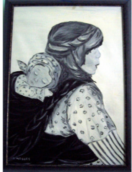 Œuvre contemporaine nommée « Mère et enfant Turquie », Réalisée par NADINE MASSET