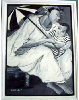 Œuvre contemporaine nommée « Mère et enfant Zair », Réalisée par NADINE MASSET