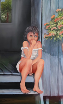 Œuvre contemporaine nommée « "Petite cubaine songeuse.." », Réalisée par MARC DANCRE