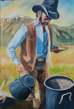 Œuvre contemporaine nommée « " Breakfast du cowboy.." », Réalisée par MARC DANCRE