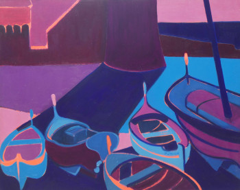 Œuvre contemporaine nommée « Barques à Collioure », Réalisée par PHILIPPE JAMIN