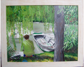 Œuvre contemporaine nommée « Peintre au jardin de Monet », Réalisée par NADINE MASSET