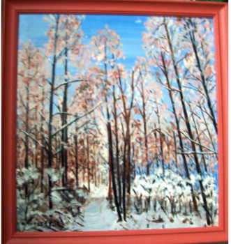 Œuvre contemporaine nommée « Bois sous la neige et le soleil », Réalisée par NADINE MASSET