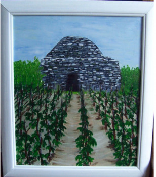 Œuvre contemporaine nommée « La pierre et le vin », Réalisée par NADINE MASSET