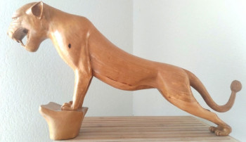 Œuvre contemporaine nommée « Le Guépard aux aguets », Réalisée par DIDIER LEMAHIEU
