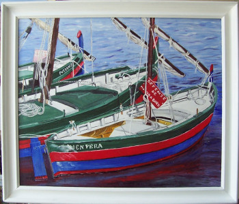 Œuvre contemporaine nommée « Barques catalane », Réalisée par NADINE MASSET