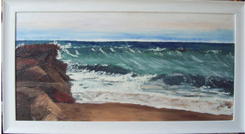 Œuvre contemporaine nommée « Mer agitée à St-cyprien », Réalisée par NADINE MASSET