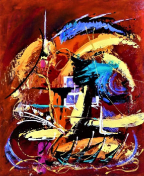 Œuvre contemporaine nommée « Abstraction n°6 », Réalisée par PATRICE BRU