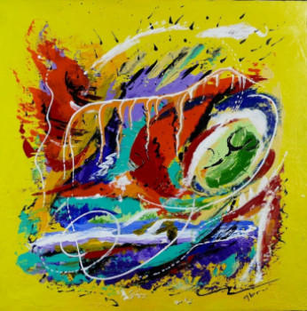 Œuvre contemporaine nommée « Abstraction n° 8 », Réalisée par PATRICE BRU