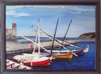 Œuvre contemporaine nommée « Port de Collioure », Réalisée par NADINE MASSET
