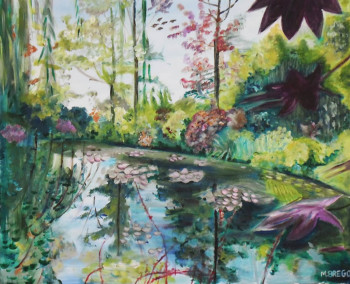 Œuvre contemporaine nommée « étang giverny », Réalisée par MIREILLE BREGOU