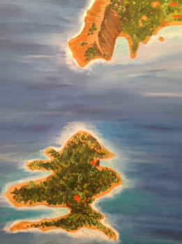 Œuvre contemporaine nommée « L’île au vert », Réalisée par CHIMAIRA