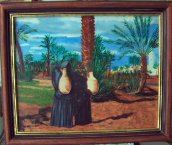 Œuvre contemporaine nommée « Porteuses d'eau à Ouarzazate », Réalisée par NADINE MASSET