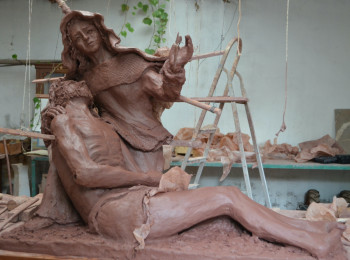 Œuvre contemporaine nommée « Pietà », Réalisée par PHILIPPE LE MONIES DE SAGAZAN